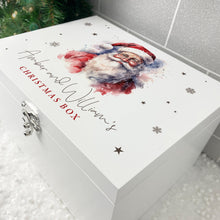 Load image into Gallery viewer, Personalised Traditional Santa Christmas Eve Box White Wooden Memory Box - 3 Sizes (22cm | 27cm | 30cm)
