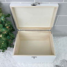 Load image into Gallery viewer, Personalised White Wooden Santa Sleigh Christmas Eve Box - 3 Sizes (22cm | 27cm | 30cm)
