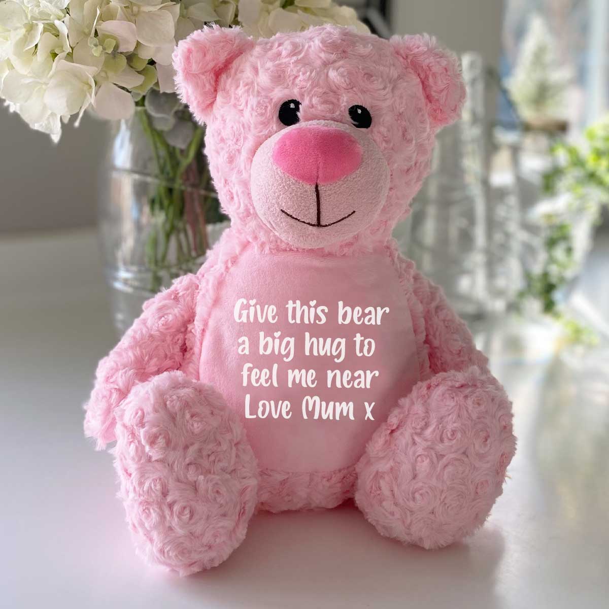 Personalised Record A Voice Teddy Bear Pink Lovely NICU Gifts