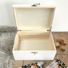 Load image into Gallery viewer, Personalised Initial New Baby White Wooden Memory Box - 3 Sizes (22cm | 27cm | 30cm)
